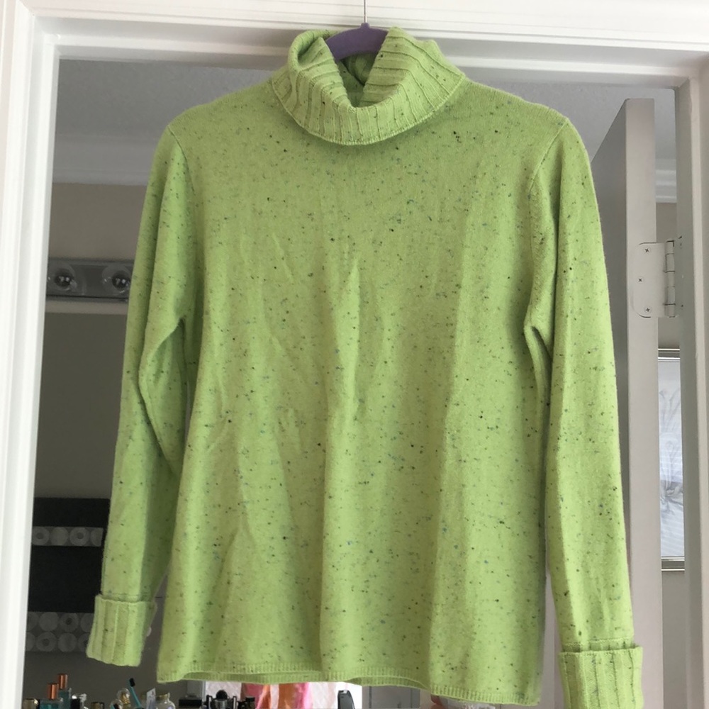 Lime green cashmere turtleneck